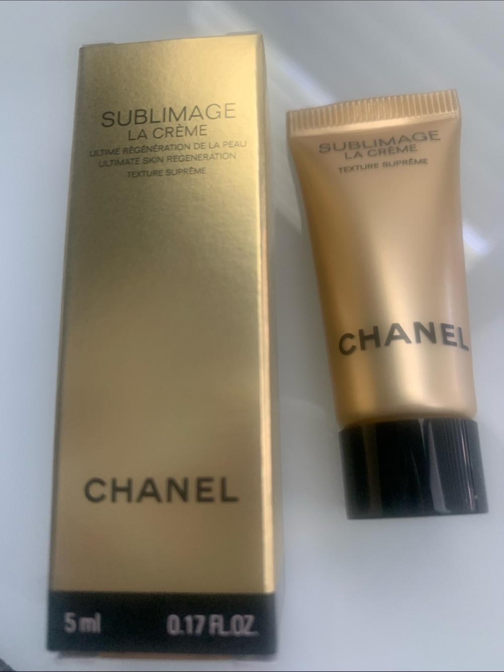CHANEL Sublimage La Crème Tube and Box - Gold & Black BNWT